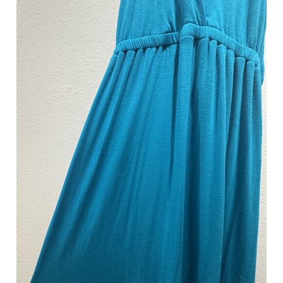 Veronica M Halter Maxi Dress Women’s Size Small Stretch Vacation Sexy Turquoise - Picture 6 of 8